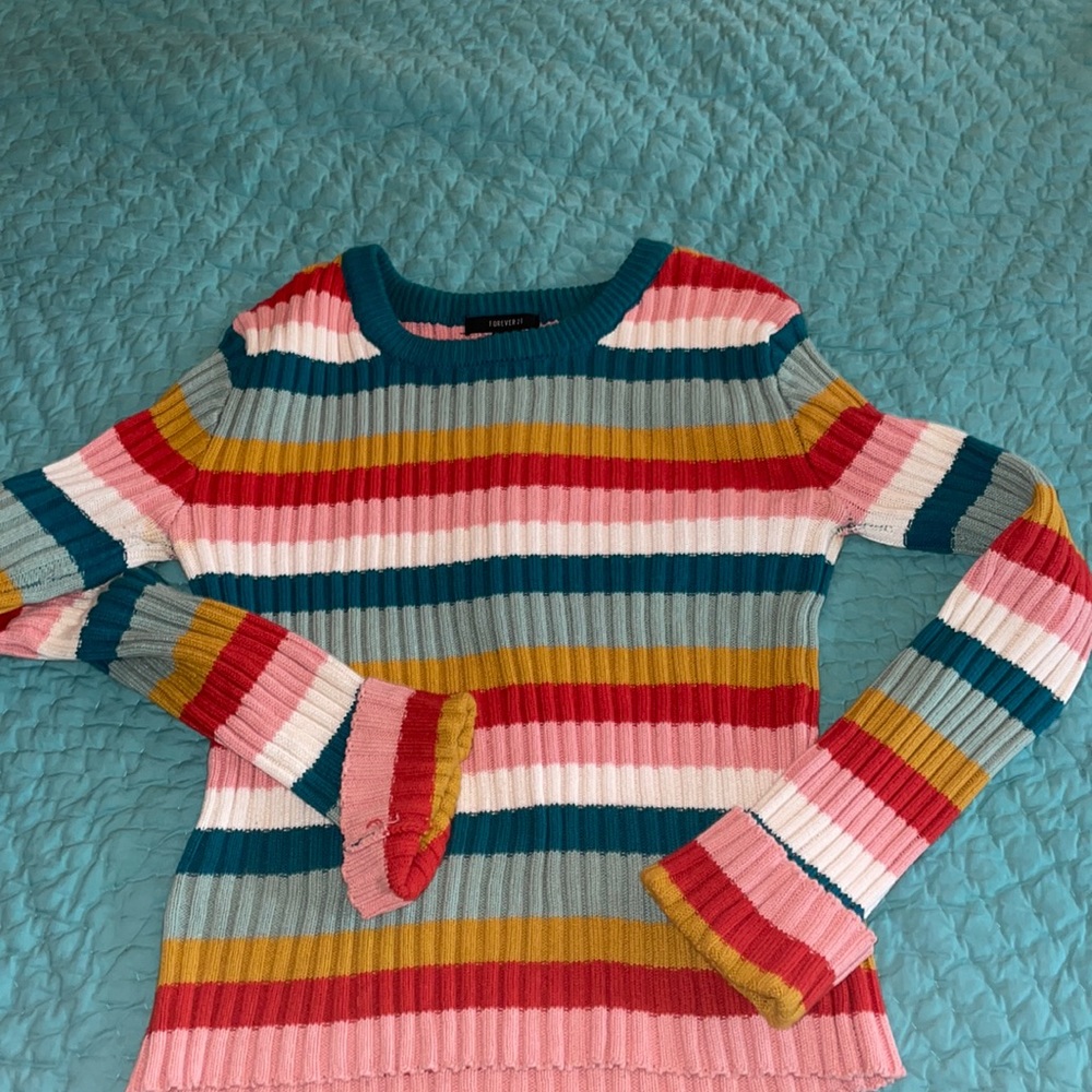 multi-color striped forever 21 sweater